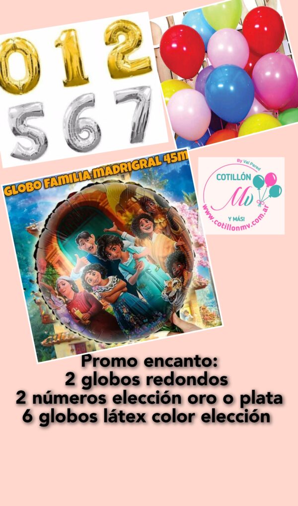 Promo combo globos Encanto redondos 45 cm