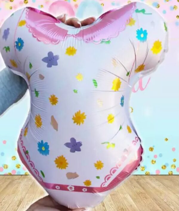 Globo baby shower  ropa bebé  flores 50 cm