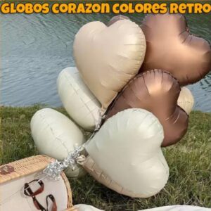 Globo corazón chocolate, caramelo, crema