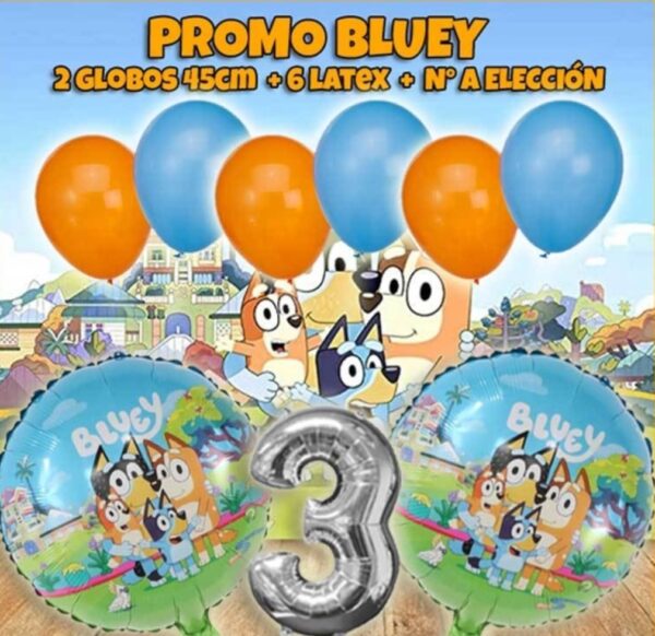 Promo combo globos Bluey