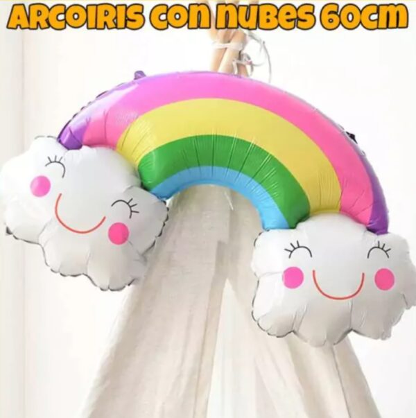 Globo forma nube y arco iris 60 cm