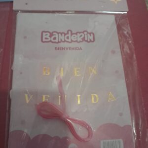 Banderín bienvenida rosa , baby shower