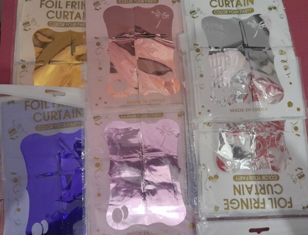 Cortina cuadrados metalizada