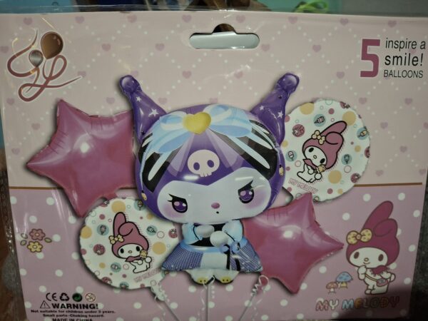 Set globos x 5 kuromi