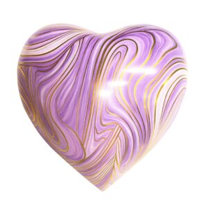 Globo corazón marmolado lila , oro, blanco 45 cm