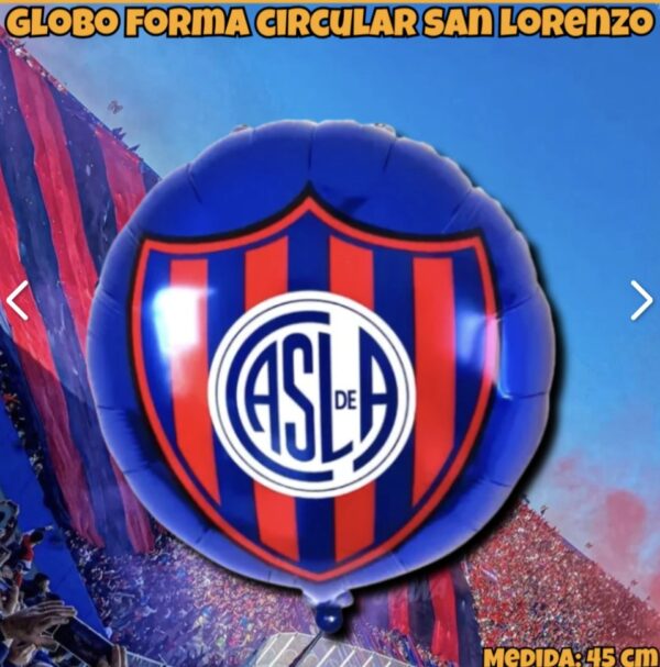 Globo escudo San lorenzo, fútbol, 45cm